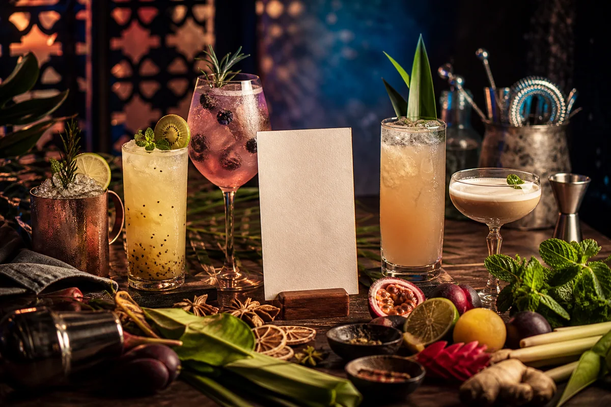 Seasonal cocktail and mocktail lineup prepared for menu development